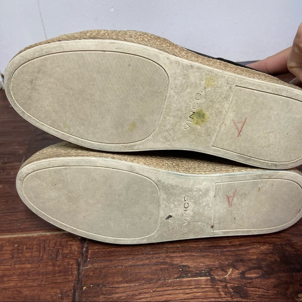 Vince platform espadrille slip on sneaker Black 8.5 - Picture 4 of 4